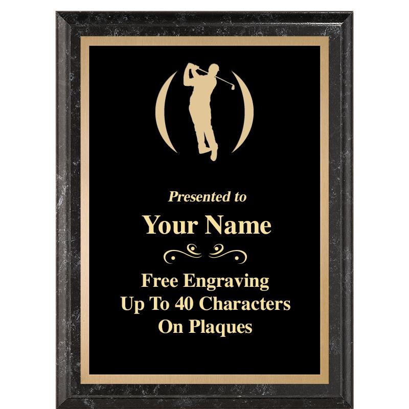 6X8 BLACK MARBLEIZED PLAQUE