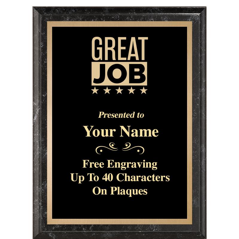 6X8 BLACK MARBLEIZED PLAQUE