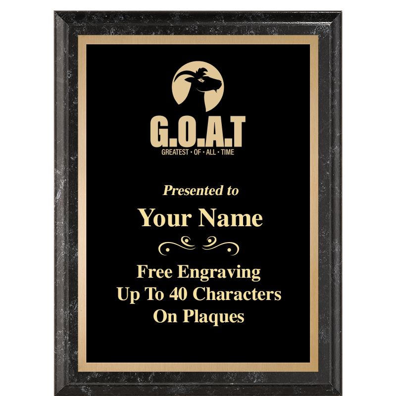 6X8 BLACK MARBLEIZED PLAQUE