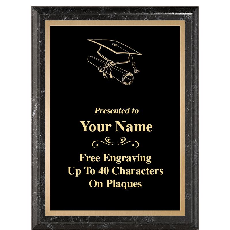 6X8 BLACK MARBLEIZED PLAQUE