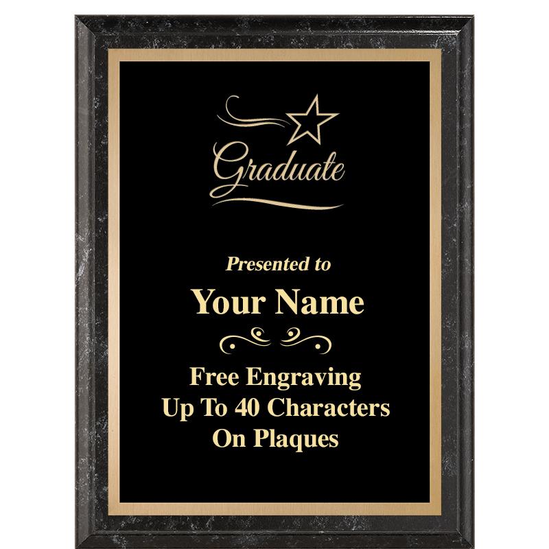 6X8 BLACK MARBLEIZED PLAQUE