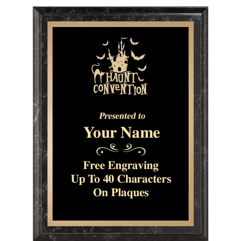 6X8 BLACK MARBLEIZED PLAQUE