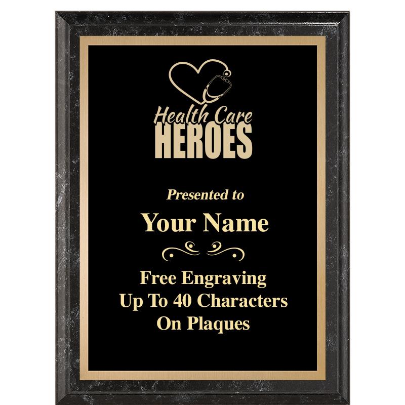 6X8 BLACK MARBLEIZED PLAQUE