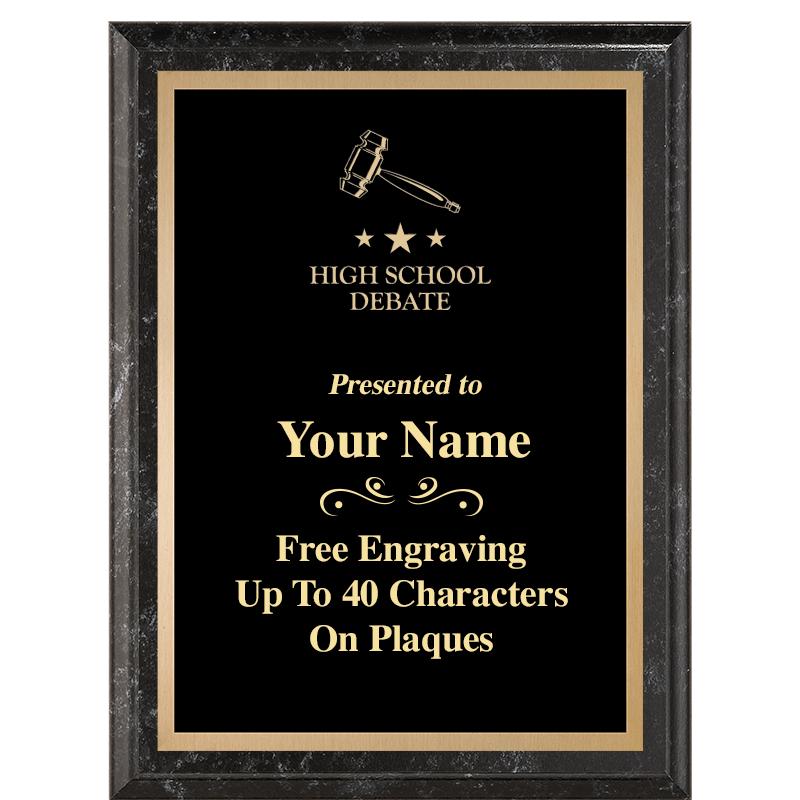 6X8 BLACK MARBLEIZED PLAQUE