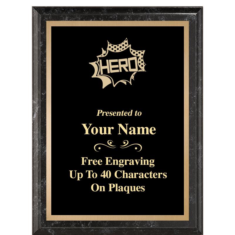 6X8 BLACK MARBLEIZED PLAQUE