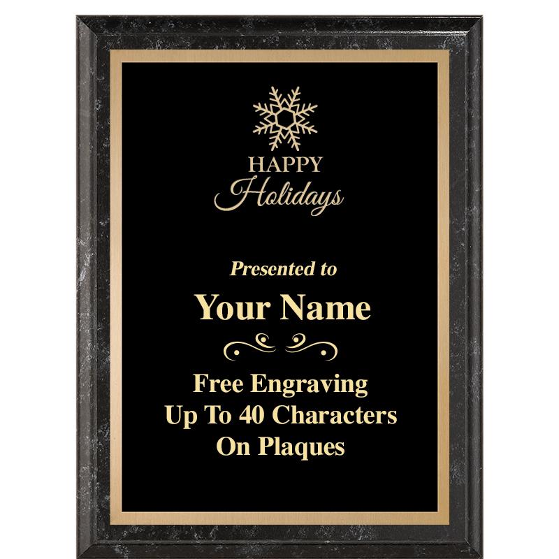 6X8 BLACK MARBLEIZED PLAQUE