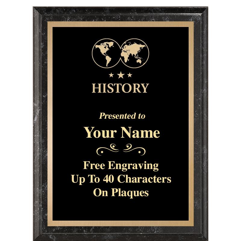6X8 BLACK MARBLEIZED PLAQUE