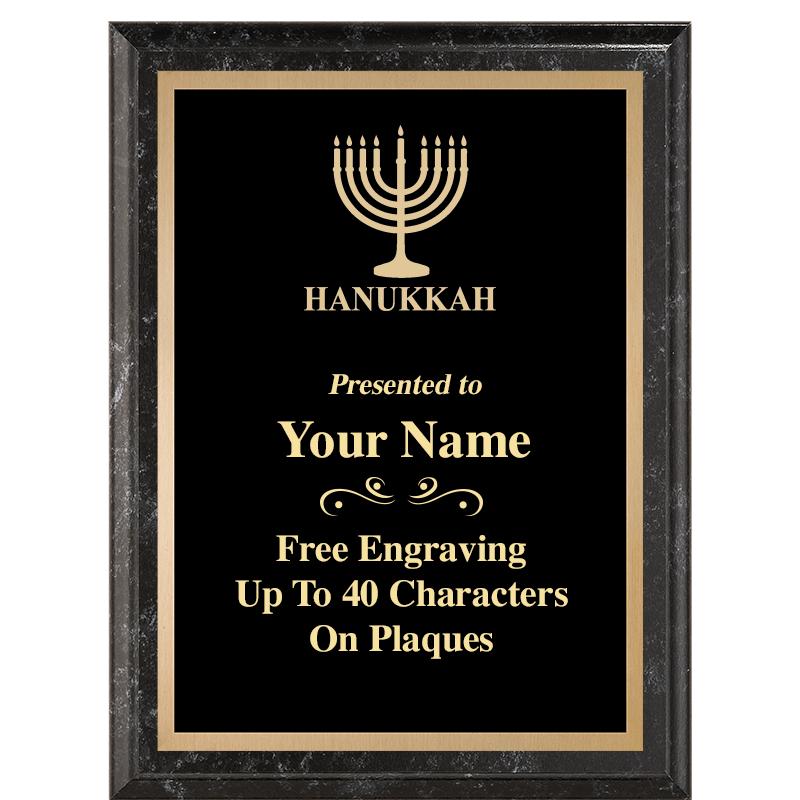 6X8 BLACK MARBLEIZED PLAQUE