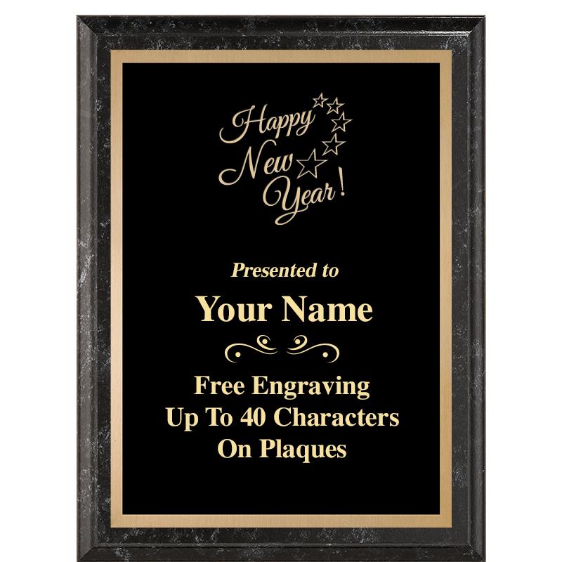 6X8 BLACK MARBLEIZED PLAQUE