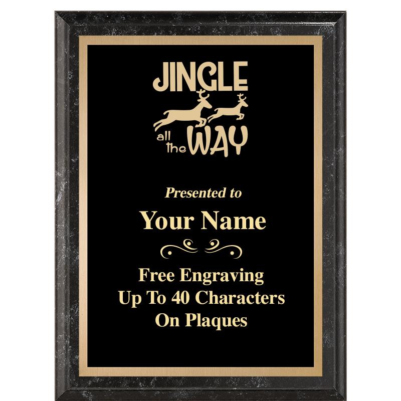 6X8 BLACK MARBLEIZED PLAQUE