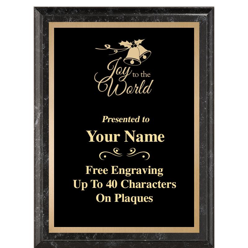 6X8 BLACK MARBLEIZED PLAQUE