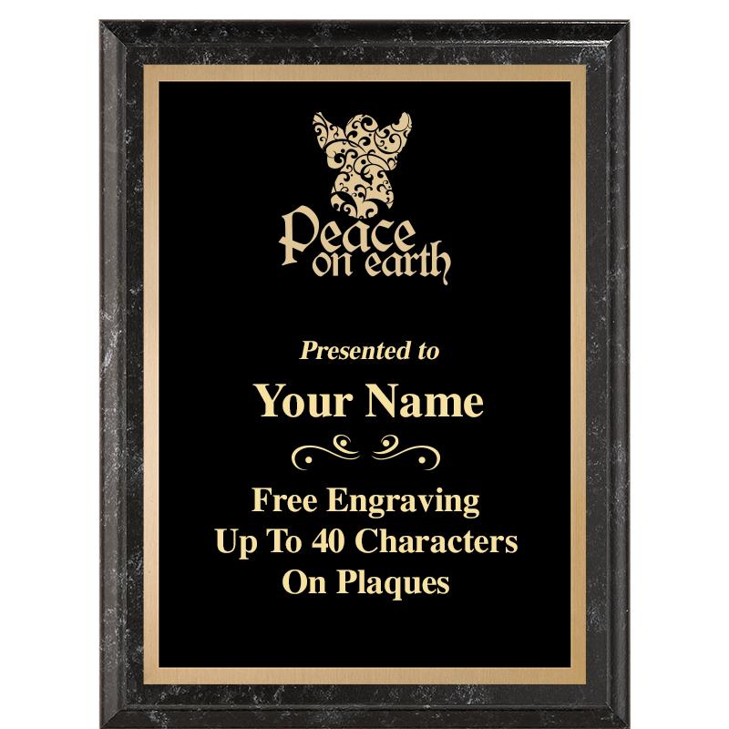 6X8 BLACK MARBLEIZED PLAQUE