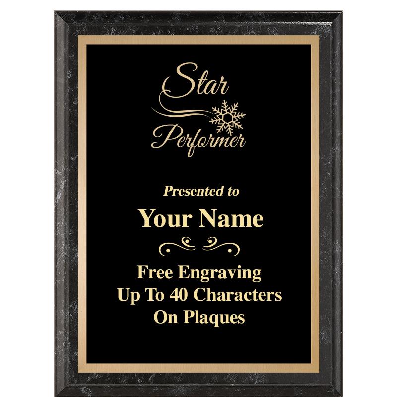 6X8 BLACK MARBLEIZED PLAQUE