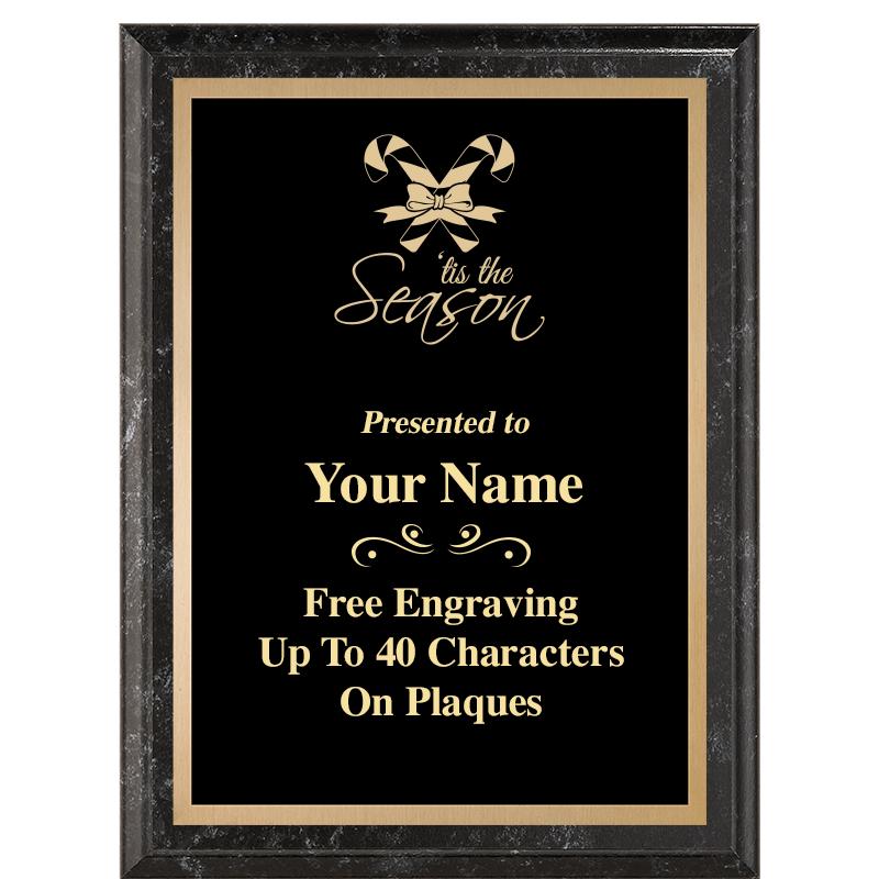 6X8 BLACK MARBLEIZED PLAQUE