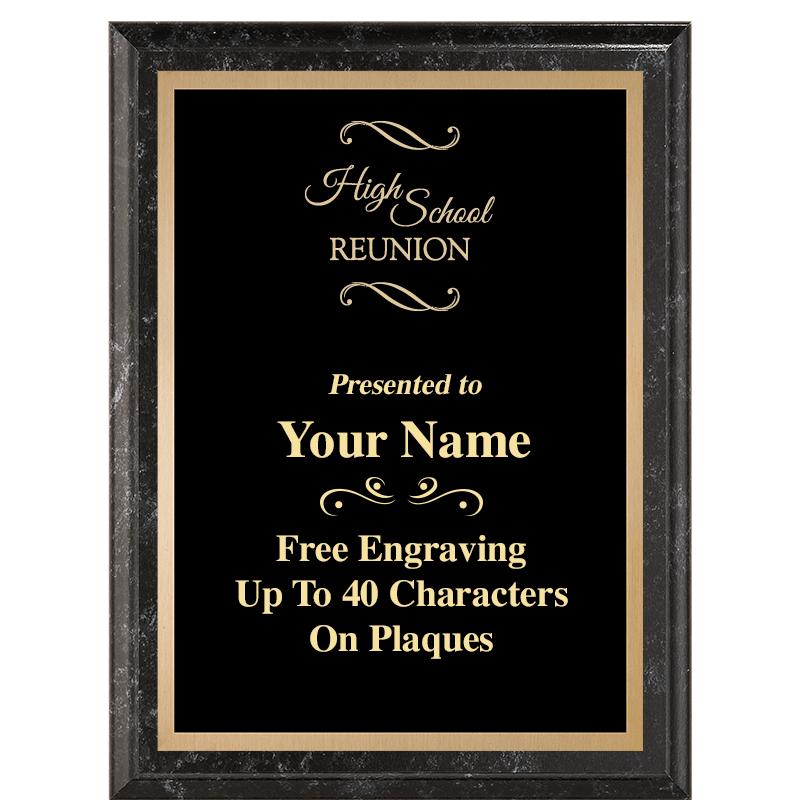 6X8 BLACK MARBLEIZED PLAQUE