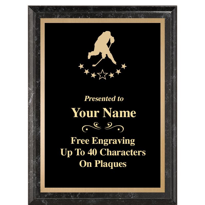 6X8 BLACK MARBLEIZED PLAQUE