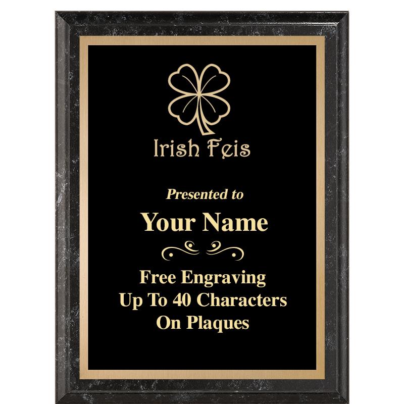 6X8 BLACK MARBLEIZED PLAQUE