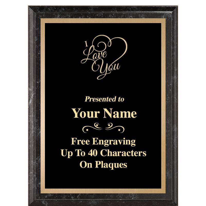 6X8 BLACK MARBLEIZED PLAQUE