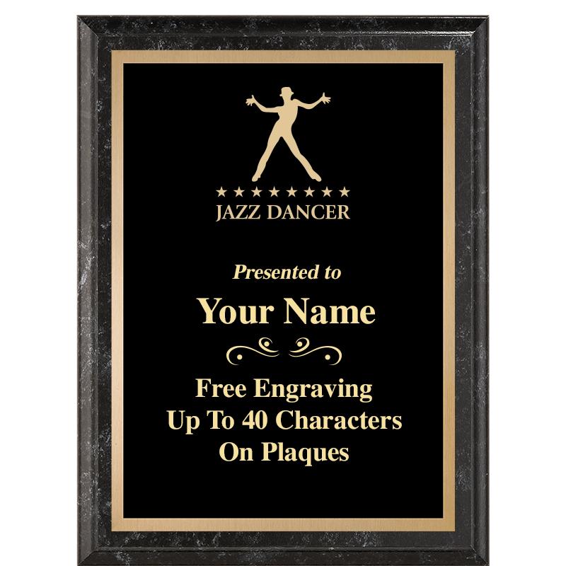 6X8 BLACK MARBLEIZED PLAQUE