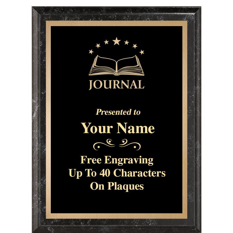 6X8 BLACK MARBLEIZED PLAQUE