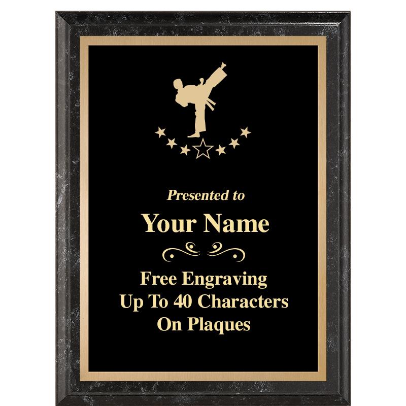 6X8 BLACK MARBLEIZED PLAQUE