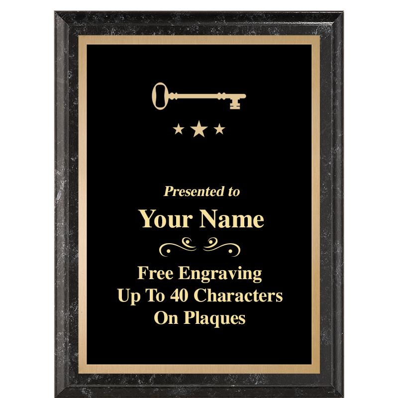 6X8 BLACK MARBLEIZED PLAQUE