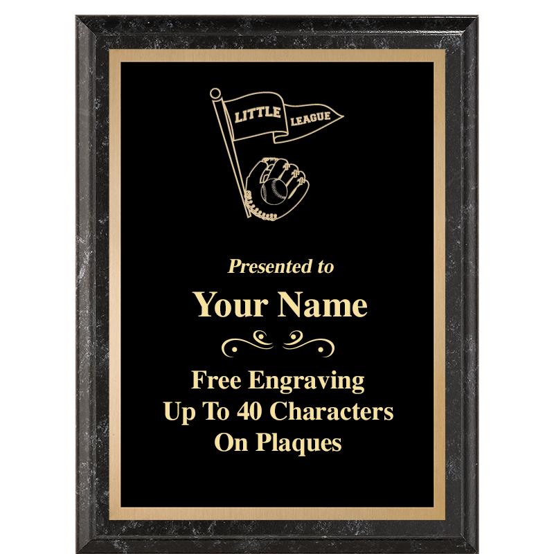 6X8 BLACK MARBLEIZED PLAQUE