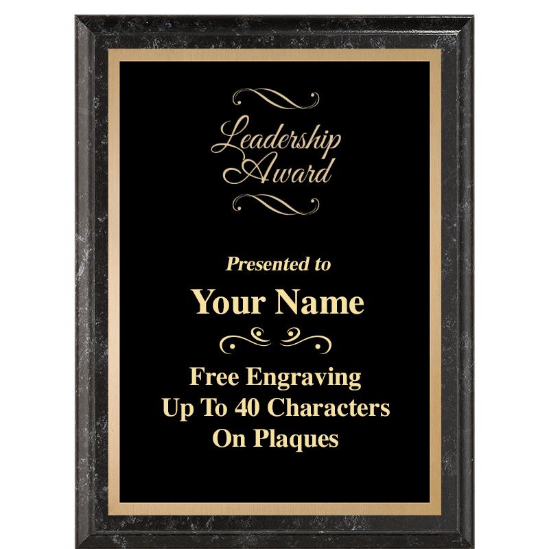 6X8 BLACK MARBLEIZED PLAQUE