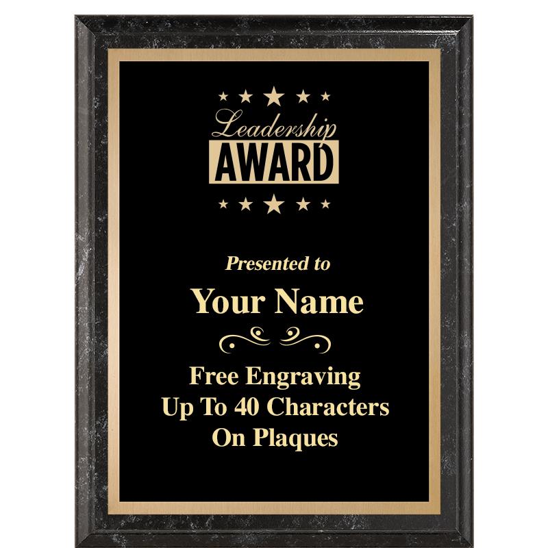 6X8 BLACK MARBLEIZED PLAQUE