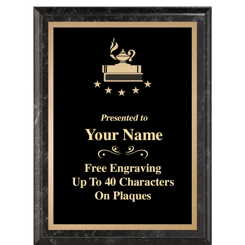 6X8 BLACK MARBLEIZED PLAQUE