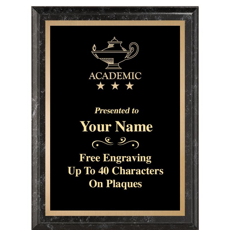 6X8 BLACK MARBLEIZED PLAQUE