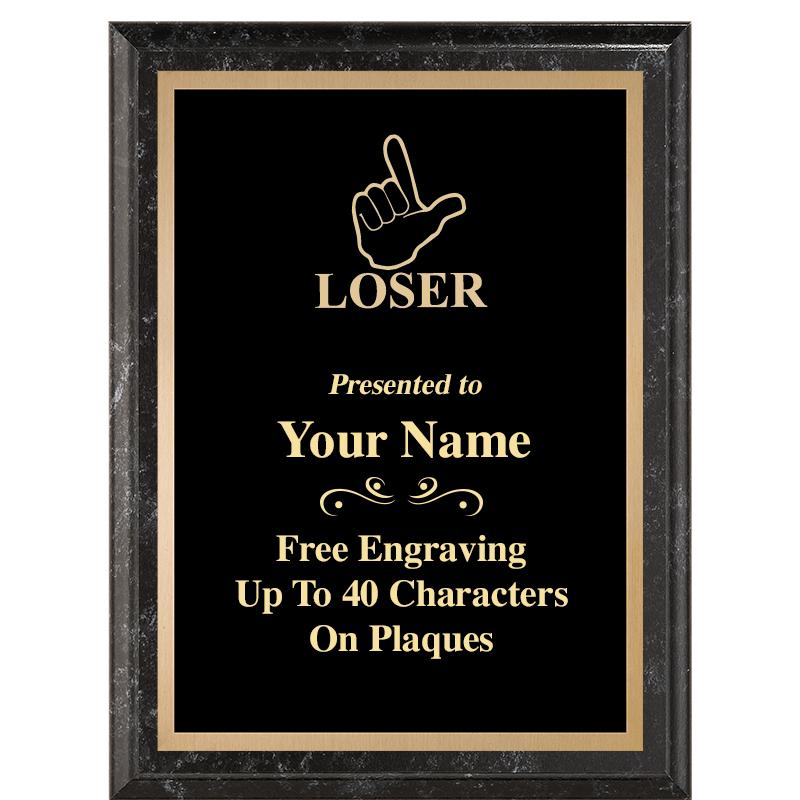 6X8 BLACK MARBLEIZED PLAQUE