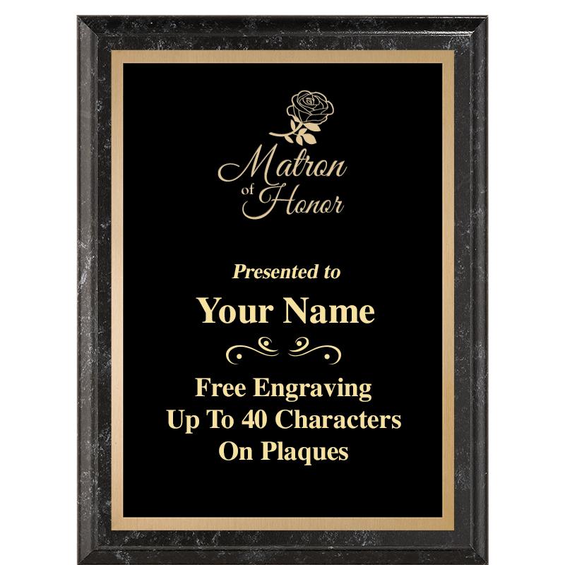 6X8 BLACK MARBLEIZED PLAQUE