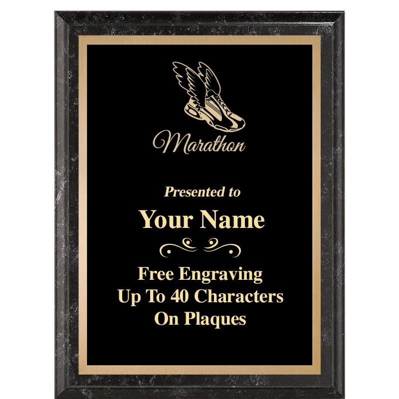 6X8 BLACK MARBLEIZED PLAQUE