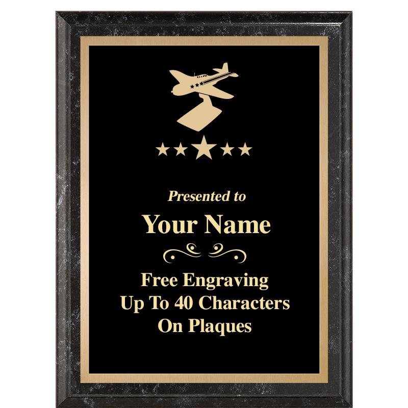 6X8 BLACK MARBLEIZED PLAQUE