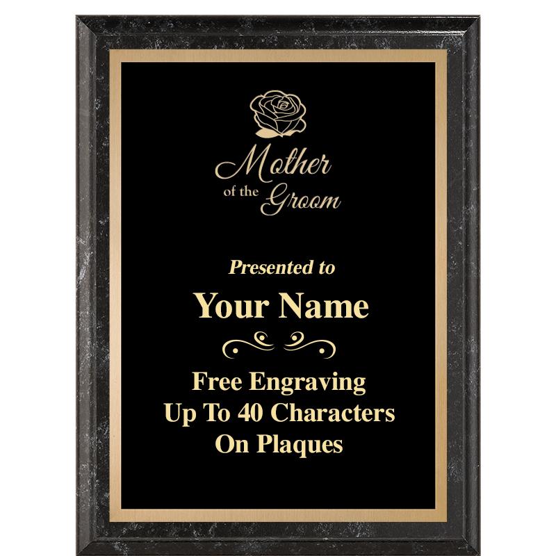 6X8 BLACK MARBLEIZED PLAQUE