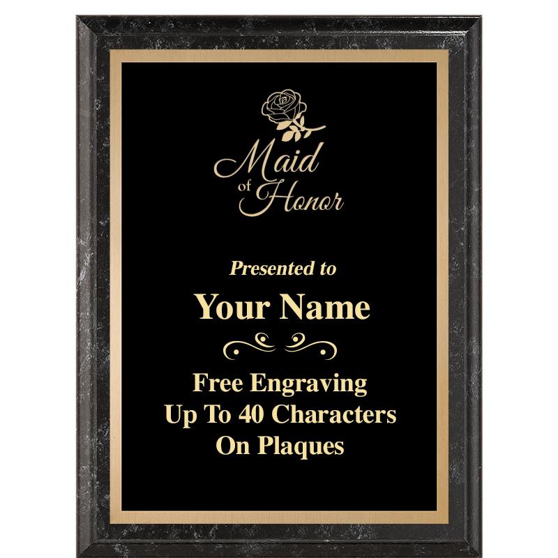 6X8 BLACK MARBLEIZED PLAQUE