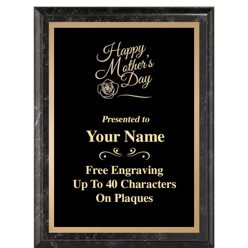 6X8 BLACK MARBLEIZED PLAQUE