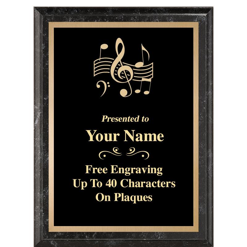 6X8 BLACK MARBLEIZED PLAQUE