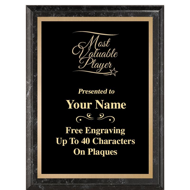 6X8 BLACK MARBLEIZED PLAQUE