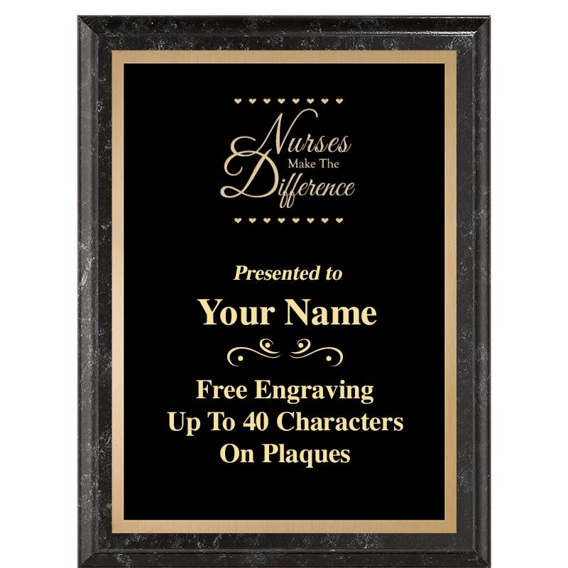 6X8 BLACK MARBLEIZED PLAQUE