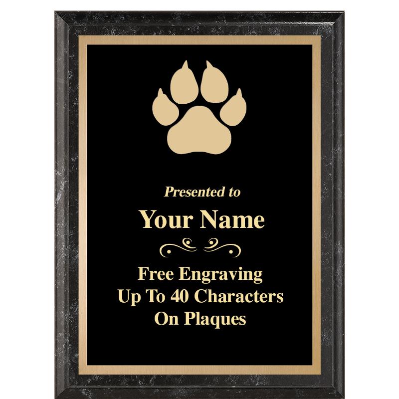 6X8 BLACK MARBLEIZED PLAQUE