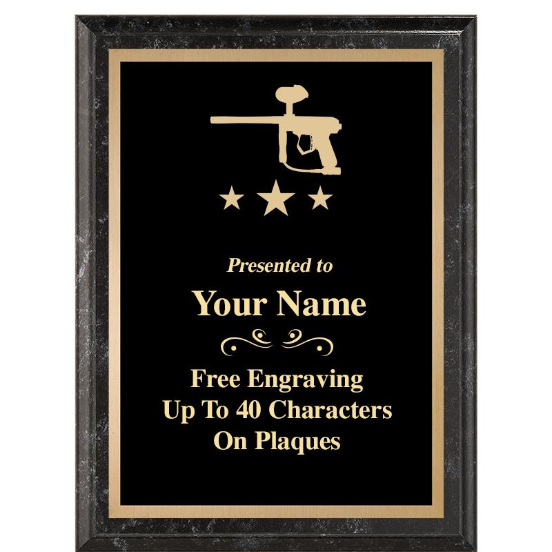 6X8 BLACK MARBLEIZED PLAQUE