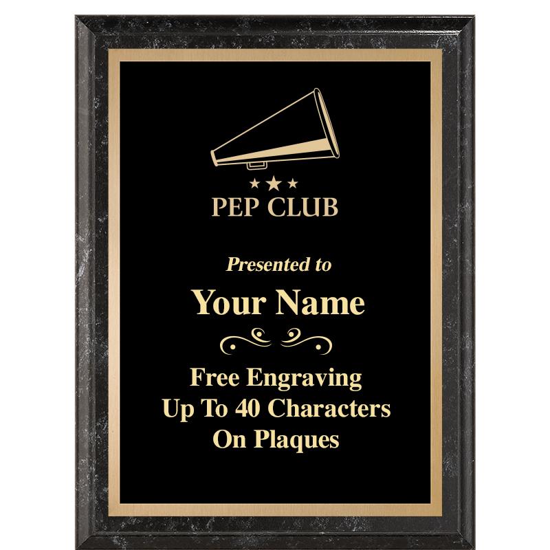 6X8 BLACK MARBLEIZED PLAQUE