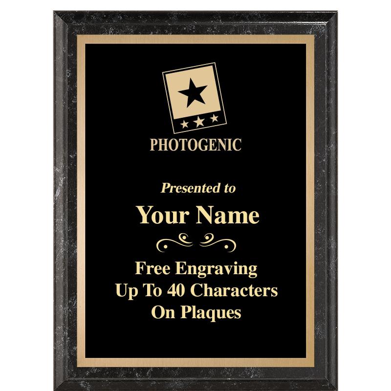 6X8 BLACK MARBLEIZED PLAQUE