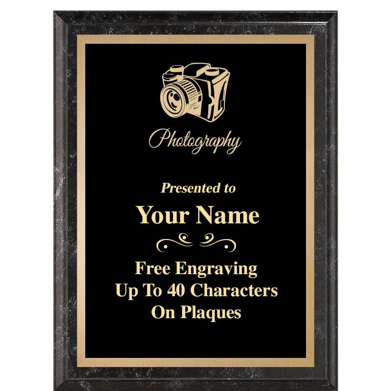 6X8 BLACK MARBLEIZED PLAQUE