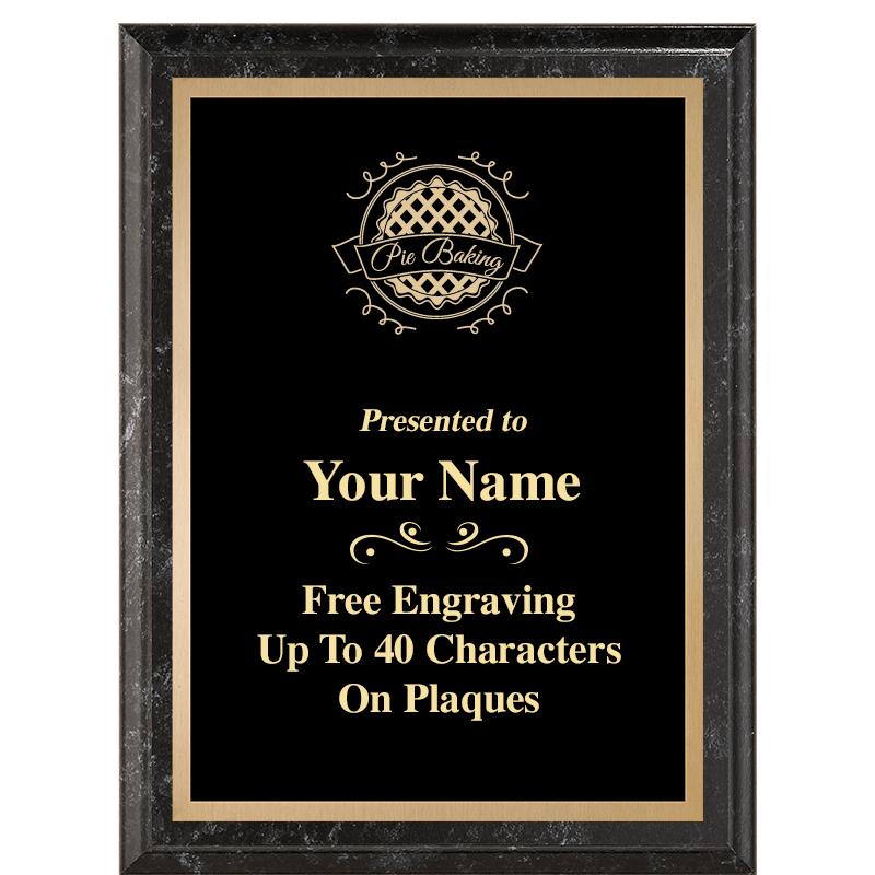 6X8 BLACK MARBLEIZED PLAQUE