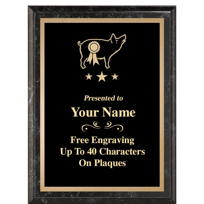 6X8 BLACK MARBLEIZED PLAQUE