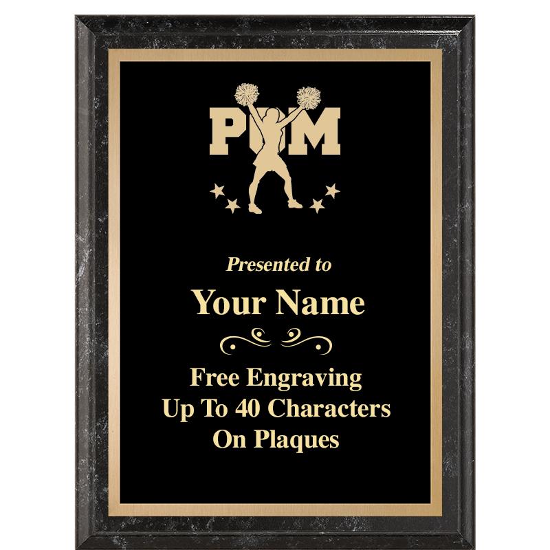 6X8 BLACK MARBLEIZED PLAQUE