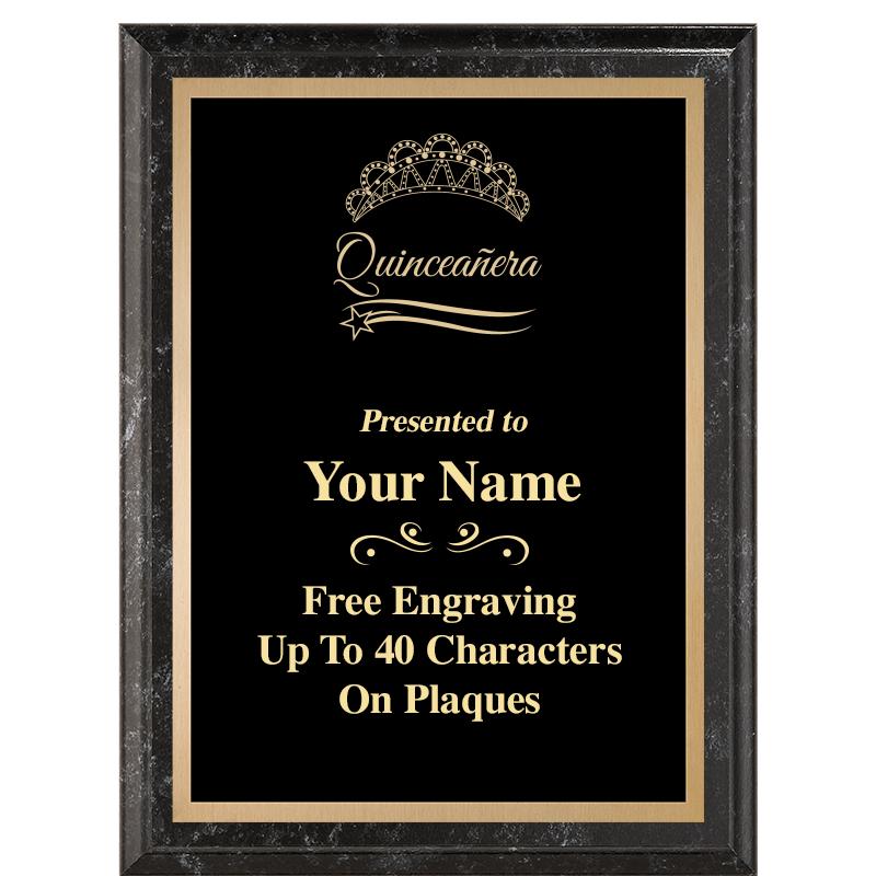 6X8 BLACK MARBLEIZED PLAQUE